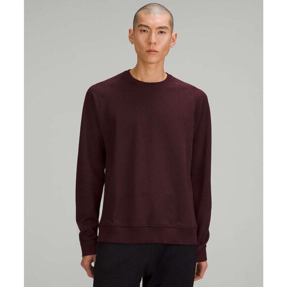 Lululemon Engineered Warmth Long Sleeve Sz Large Crew Neck Burgundy Merino Wool - Picture 1 of 12